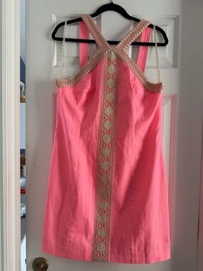 Lilly Pulitzer Pink Sleeveless Embroidered Shift Dress